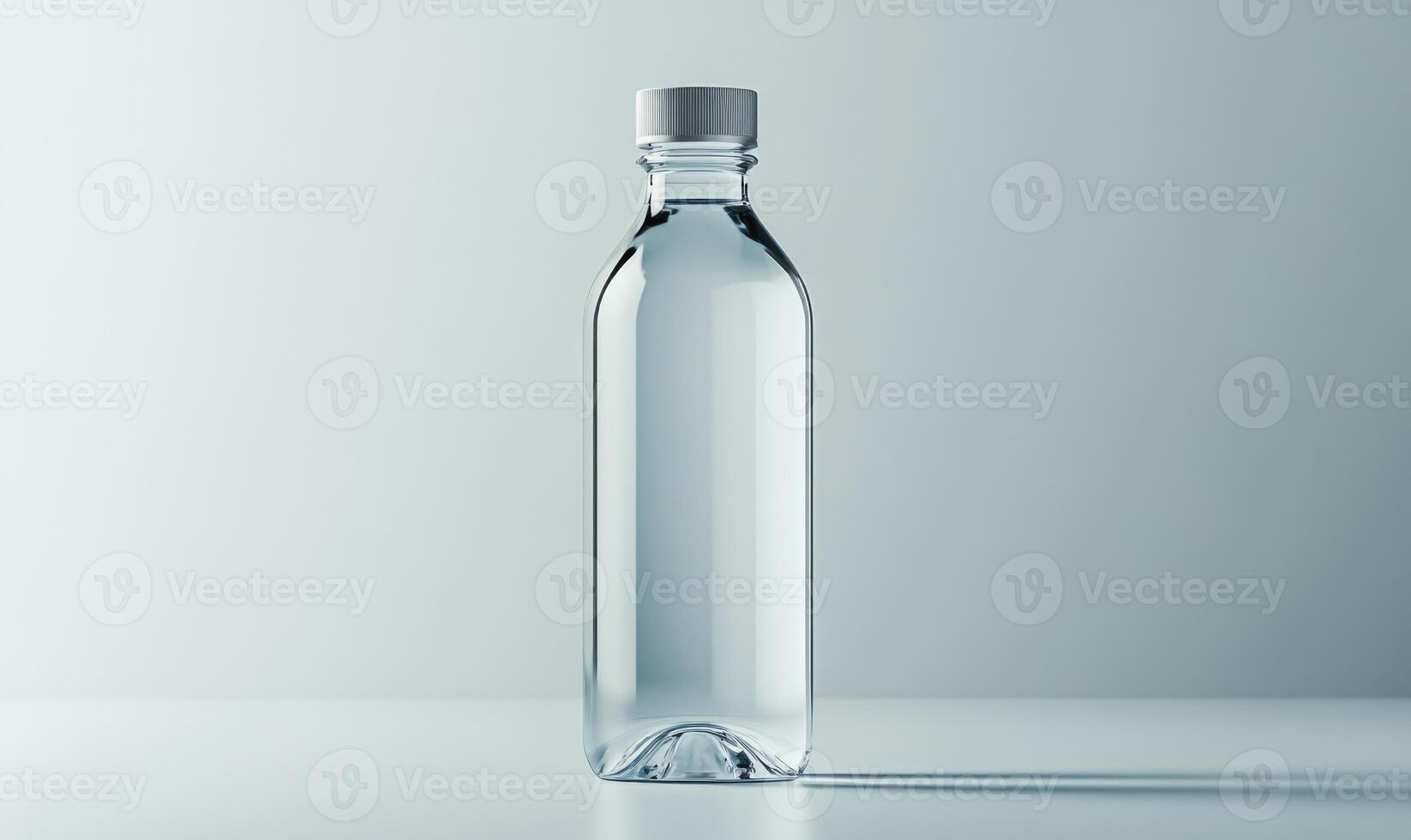 A clear bottle of water on a table photo