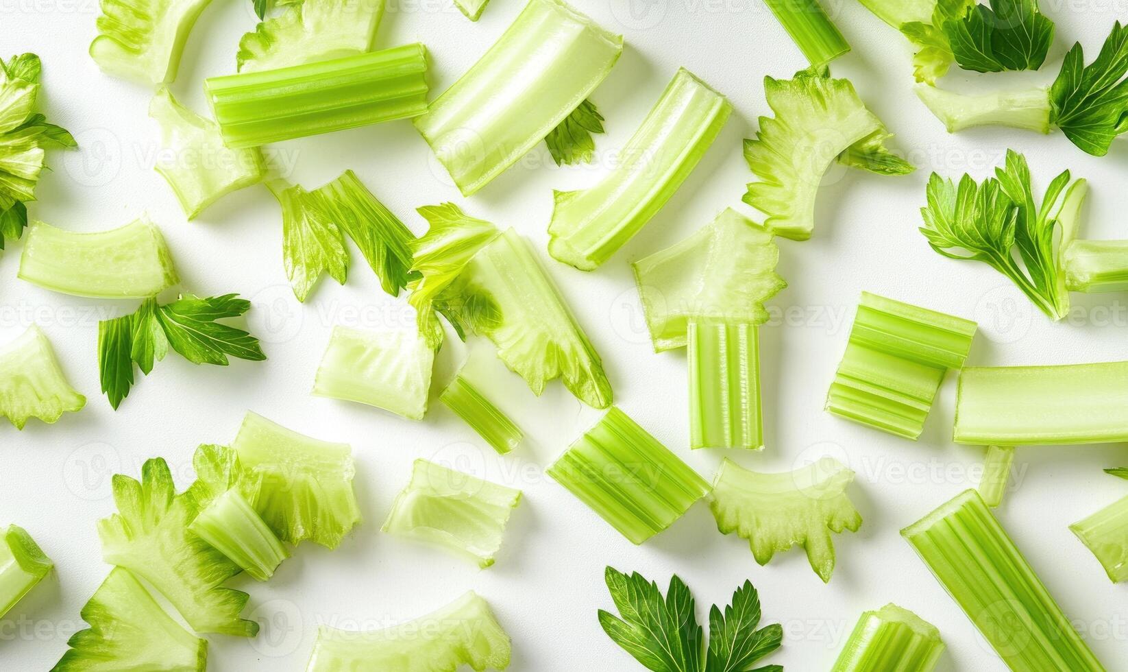 A close up of a bunch of celery and parsley photo