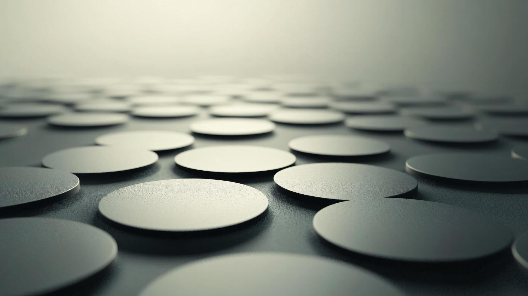 A close up of a black and white image of many circles photo