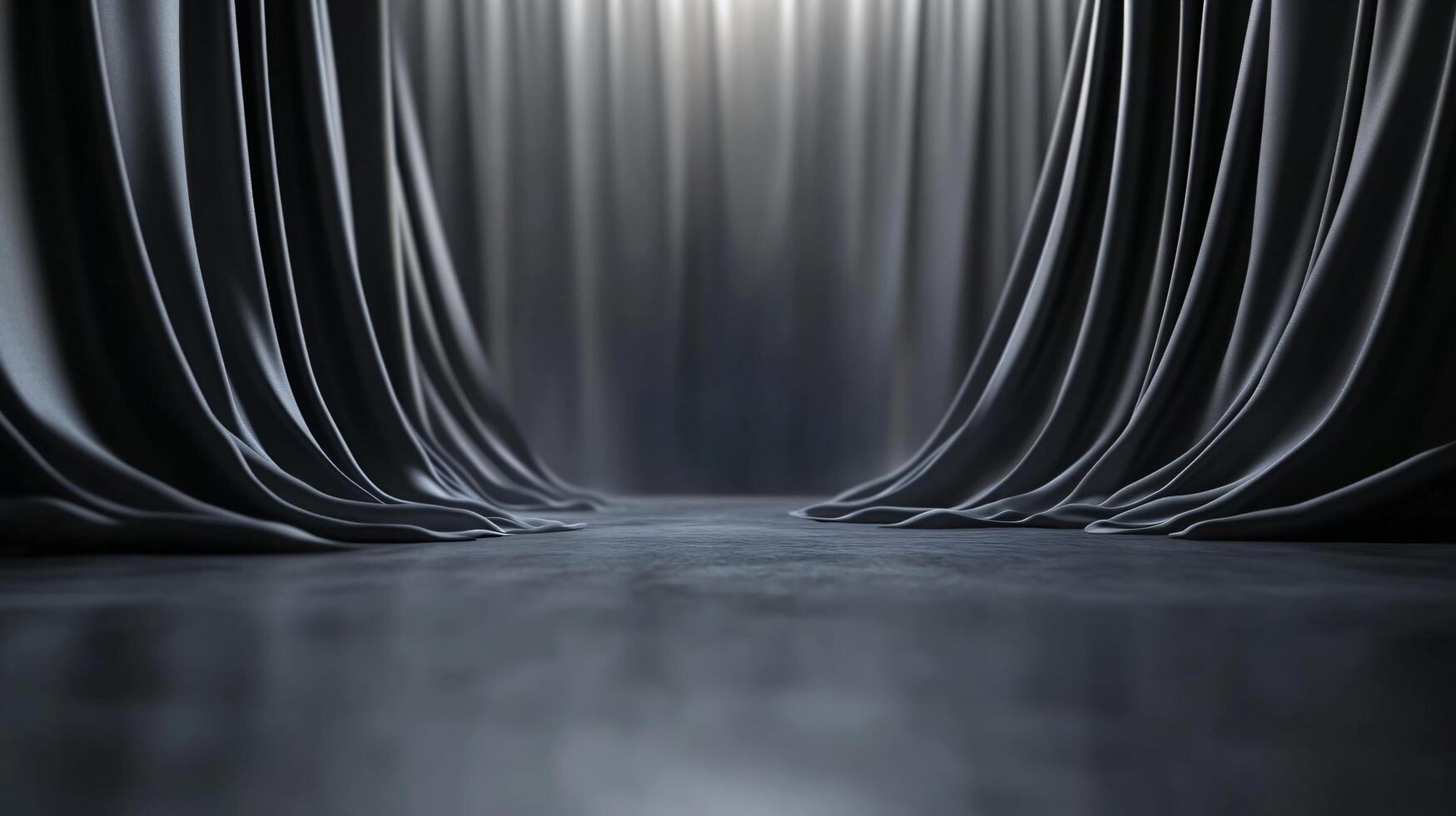 A long curtain hangs in the air, creating a sense of depth and mystery photo