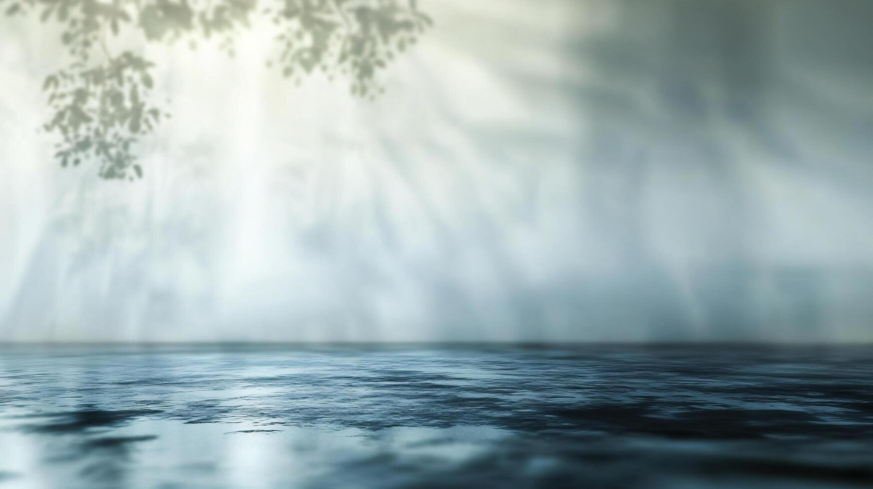 A body of water with a tree in the background photo