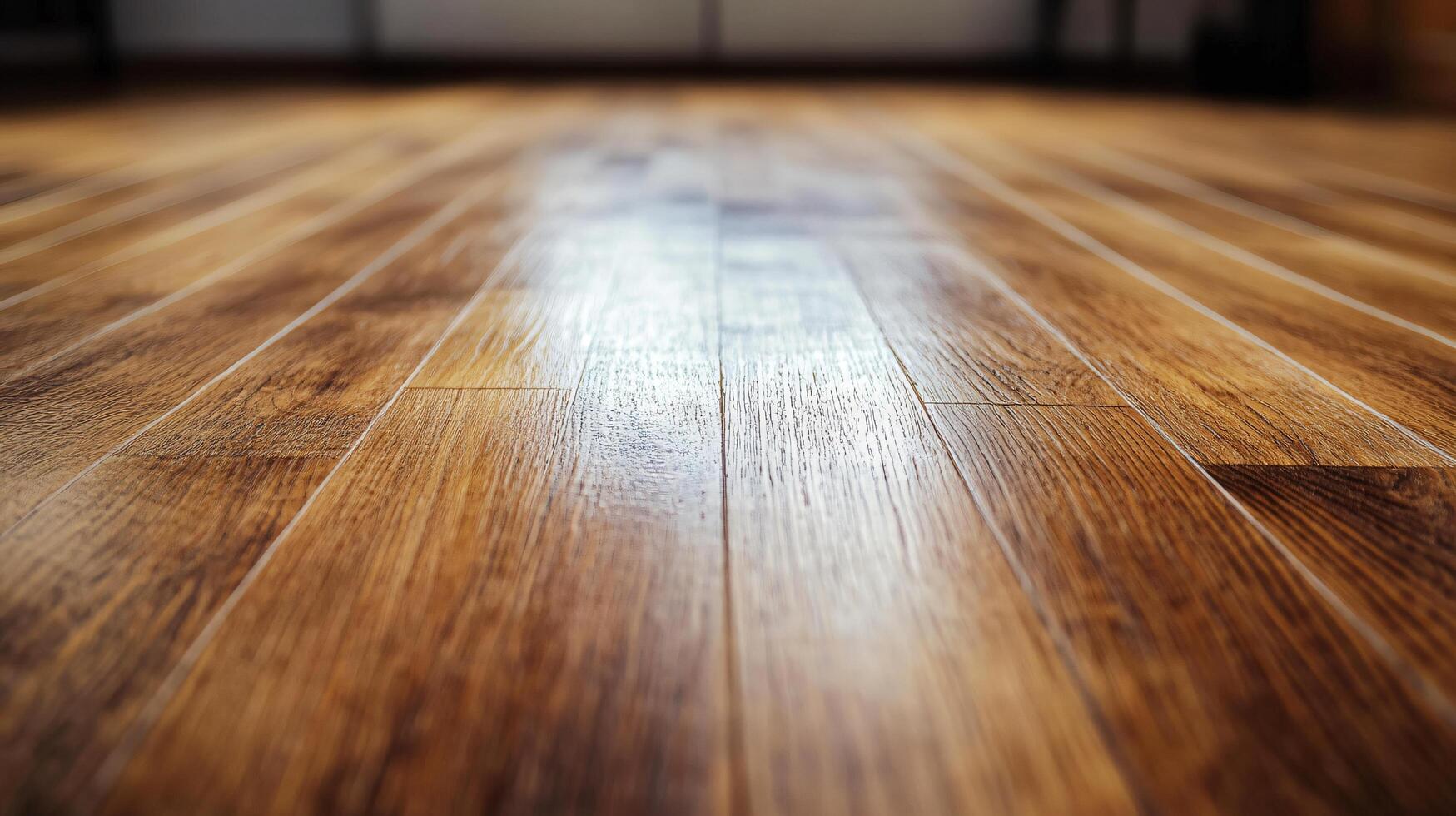 A wooden floor with a shiny surface photo