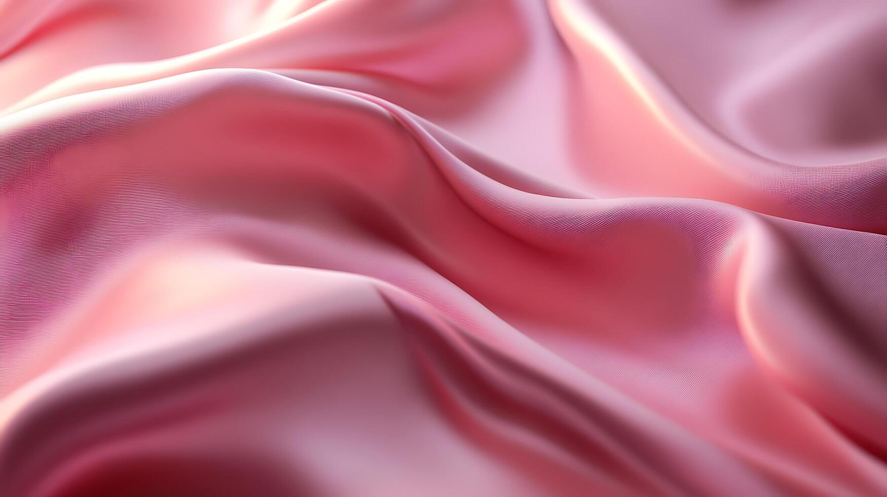 Close-up on flowing, soft pink fabric, showing a gentle, sensuous surface texture. The fabric elegantly drapes and swirls in soft folds. photo