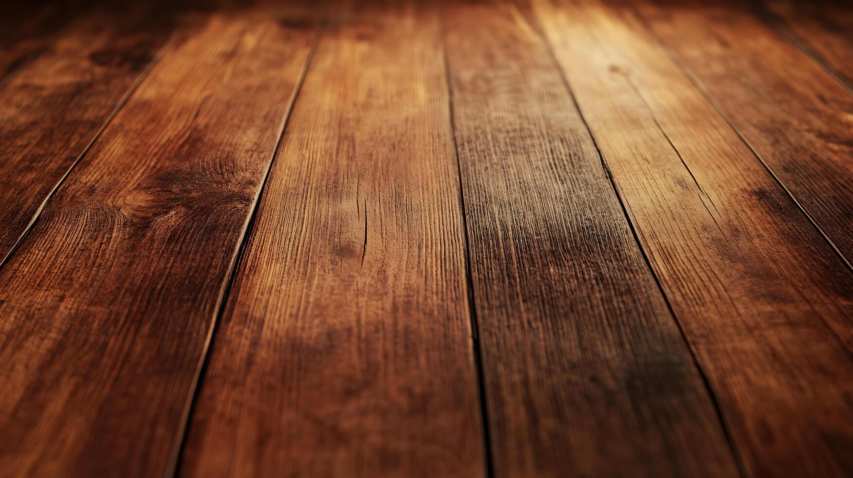 Warm, inviting wooden floor with rich tones and texture, perfect for creating a cozy and natural atmosphere in any space. 125 characters. photo