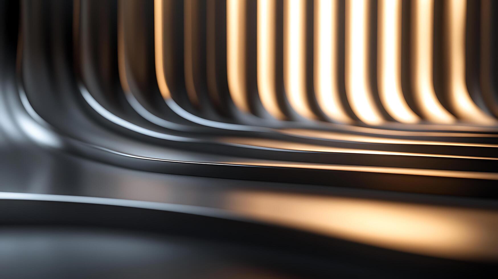 Abstract background showcasing curved metal surfaces and light interplay, creating a sense of depth and modern elegance. photo