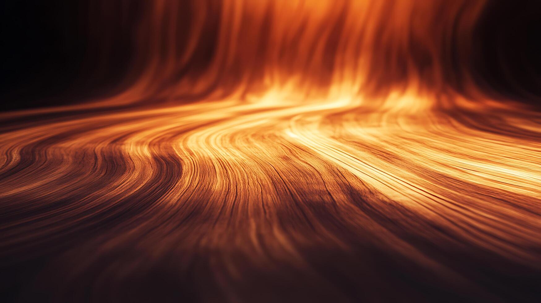Abstract orange and brown wavy lines cascade like a flowing river of warm light, creating a mesmerizing effect. Digital art background. photo