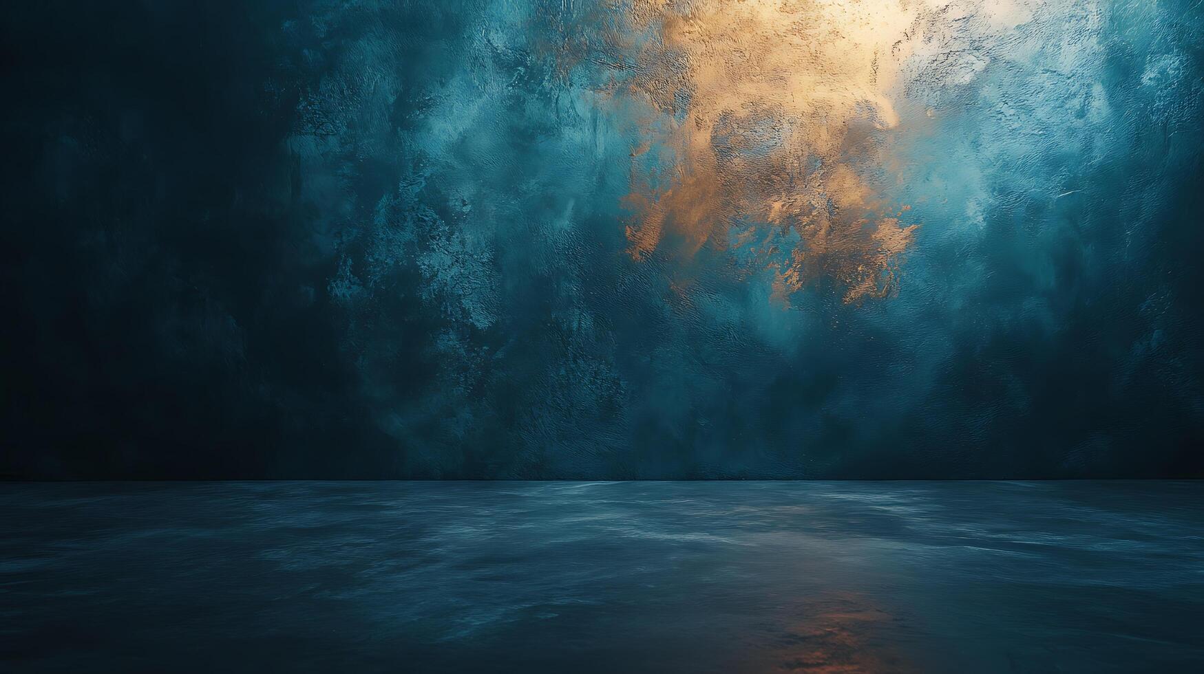 Abstract wall and floor with textured surface and color gradients, creating depth and visual interest. Moody, artistic. photo