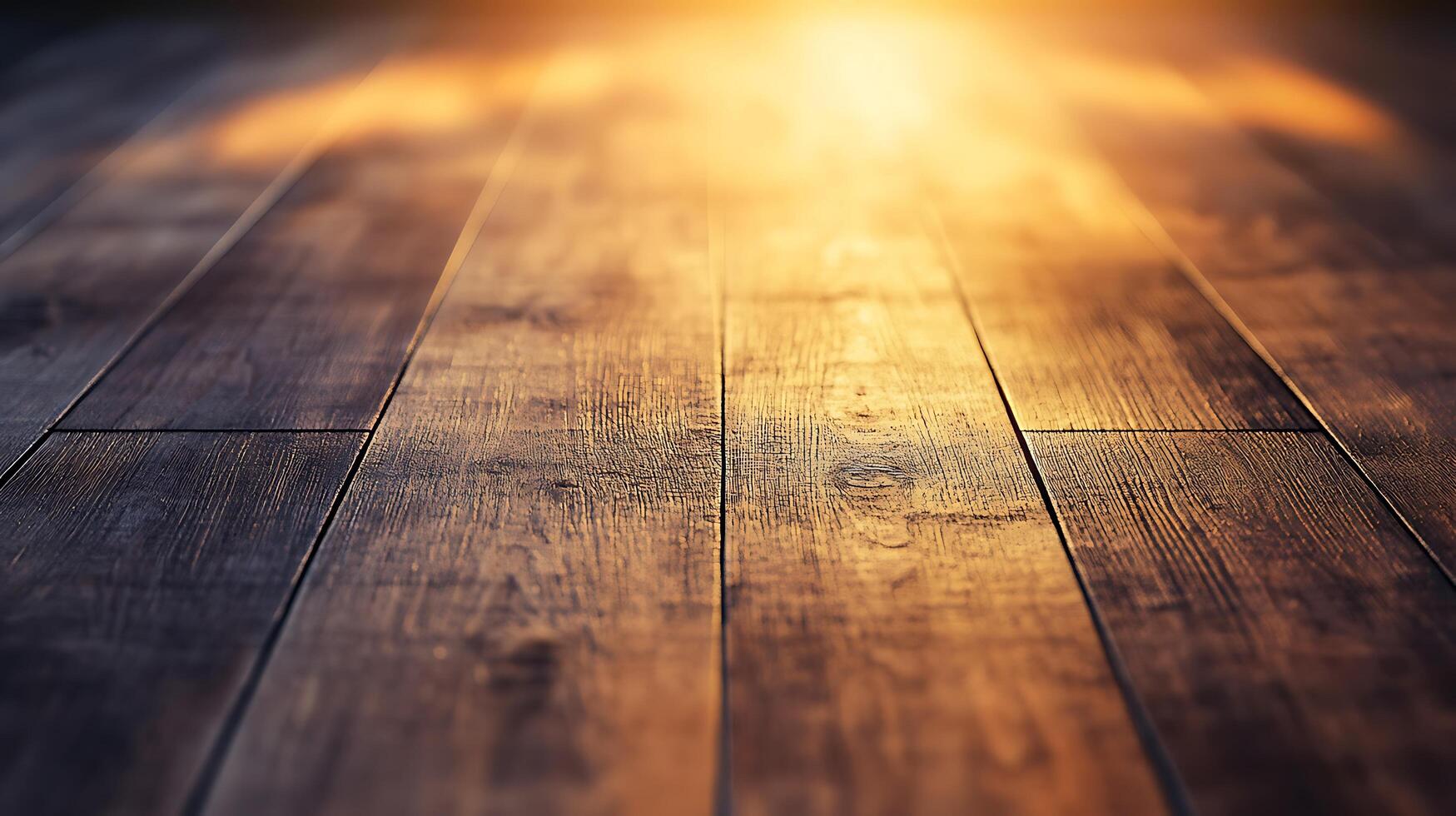 Warm light on dark wood flooring, creating a cozy atmosphere. The image shows the natural beauty of hardwood, enhanced by soft illumination. photo