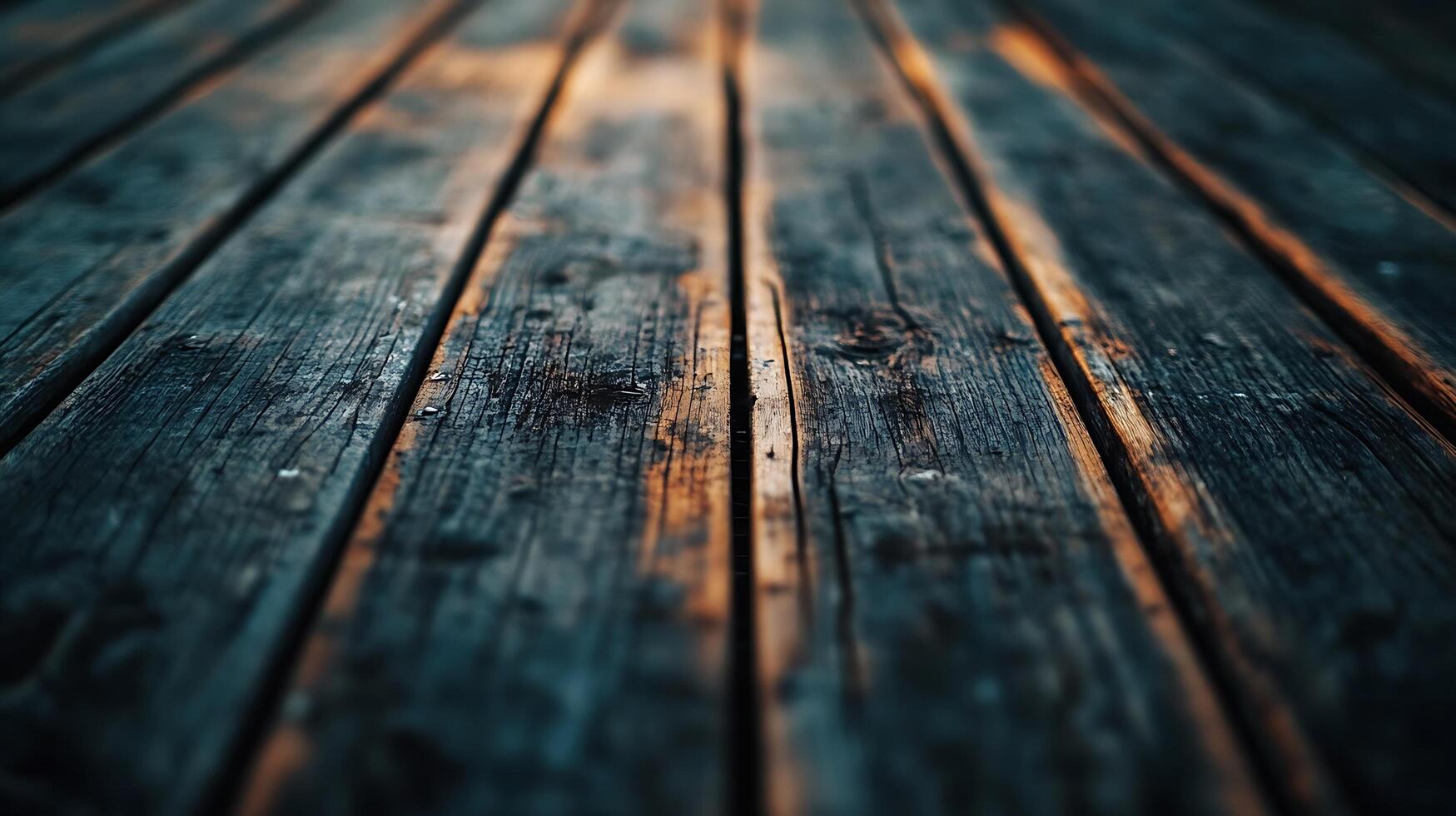 Textured dark wooden planks create a rustic and abstract background with warm highlights, perfect for adding depth to designs. photo