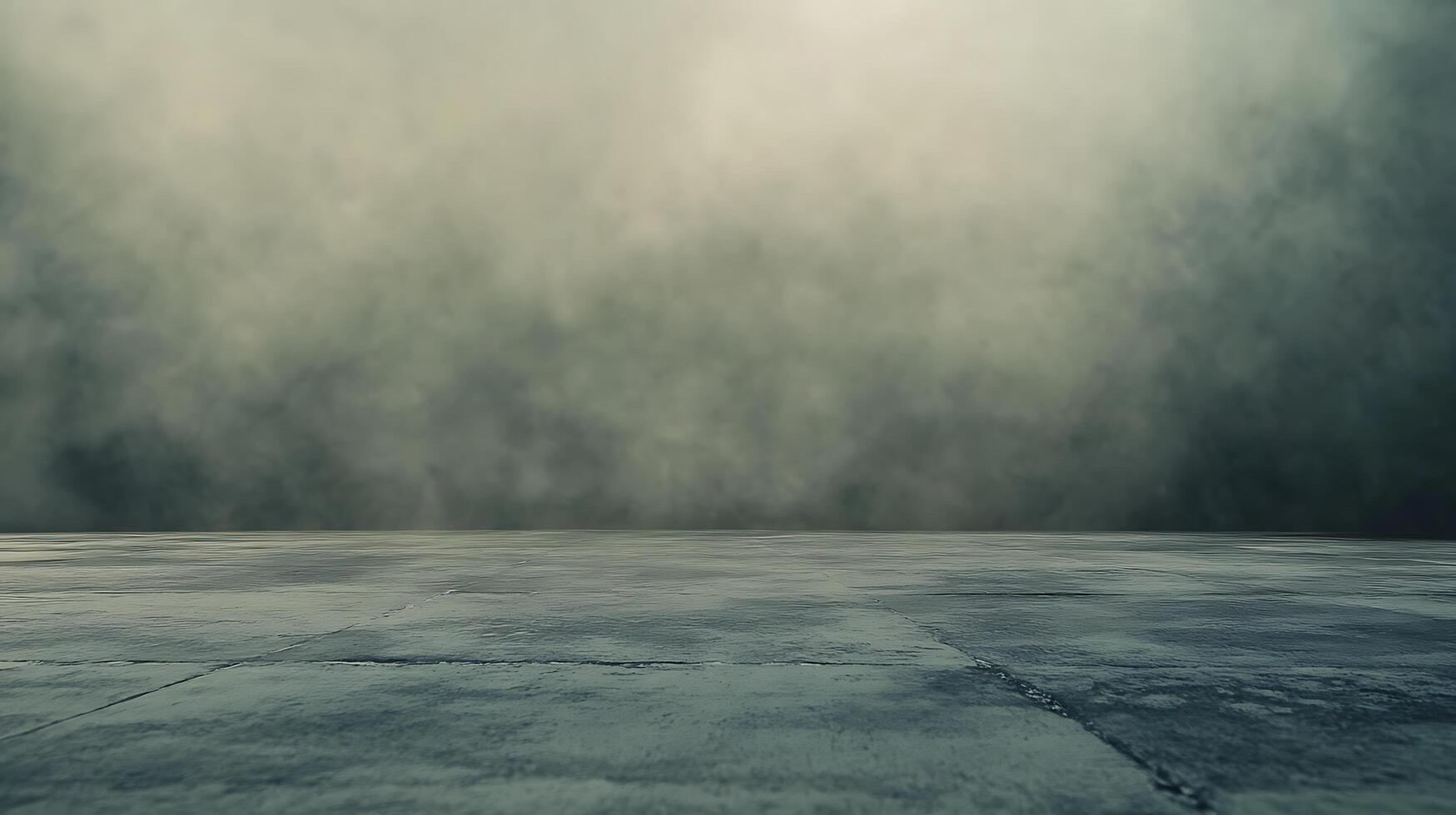 Abstract smoky atmosphere over concrete slabs. Backdrop for creative content or product placement. Neutral studio background. photo