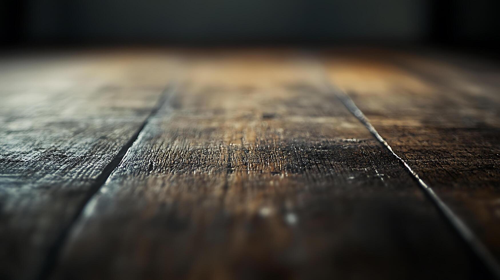 Macro shot of dark wood planks with pronounced grain and texture, ideal for rustic or natural backgrounds. Shallow depth of field. photo