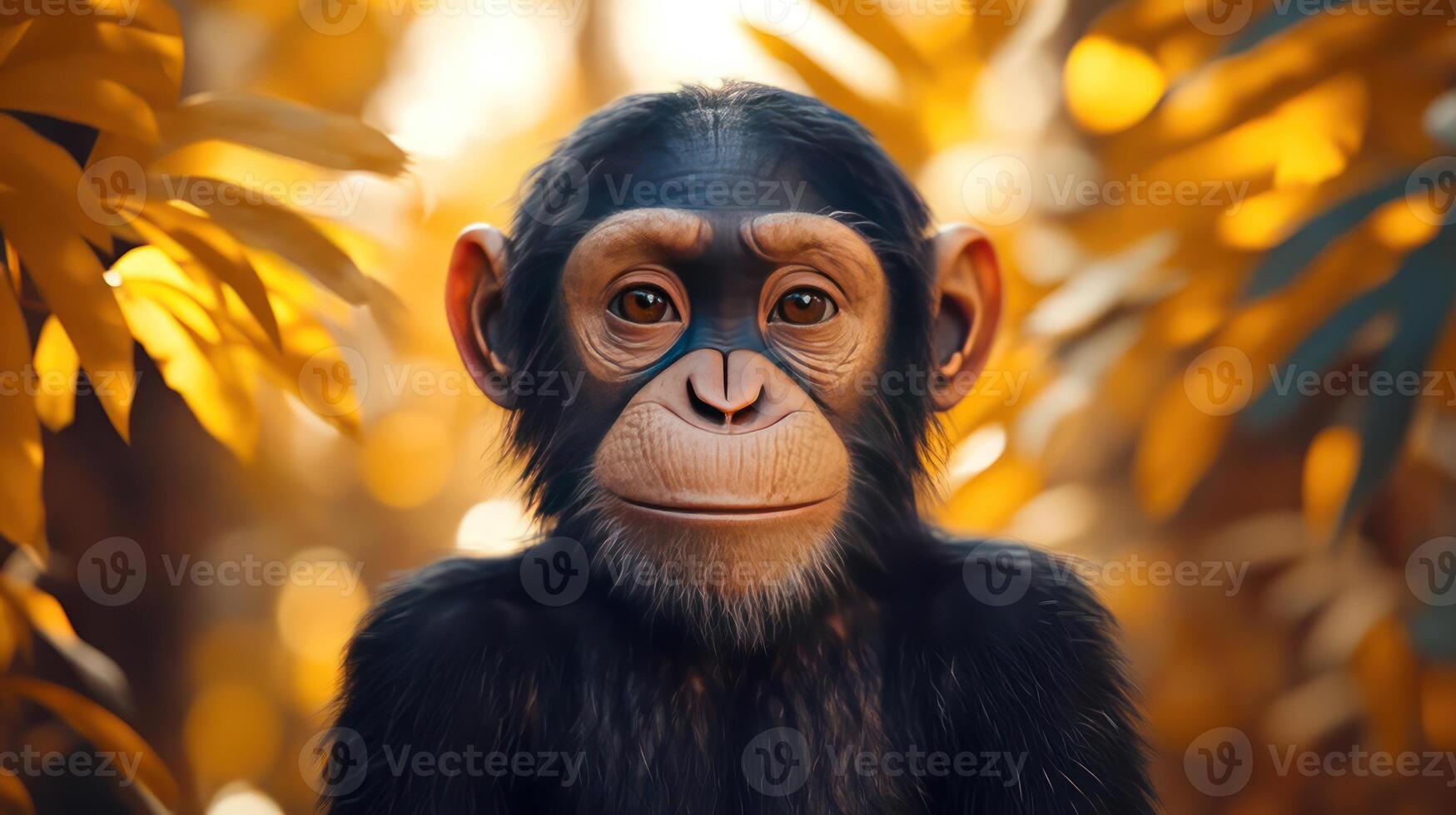 Chimpanzee in Forest photo