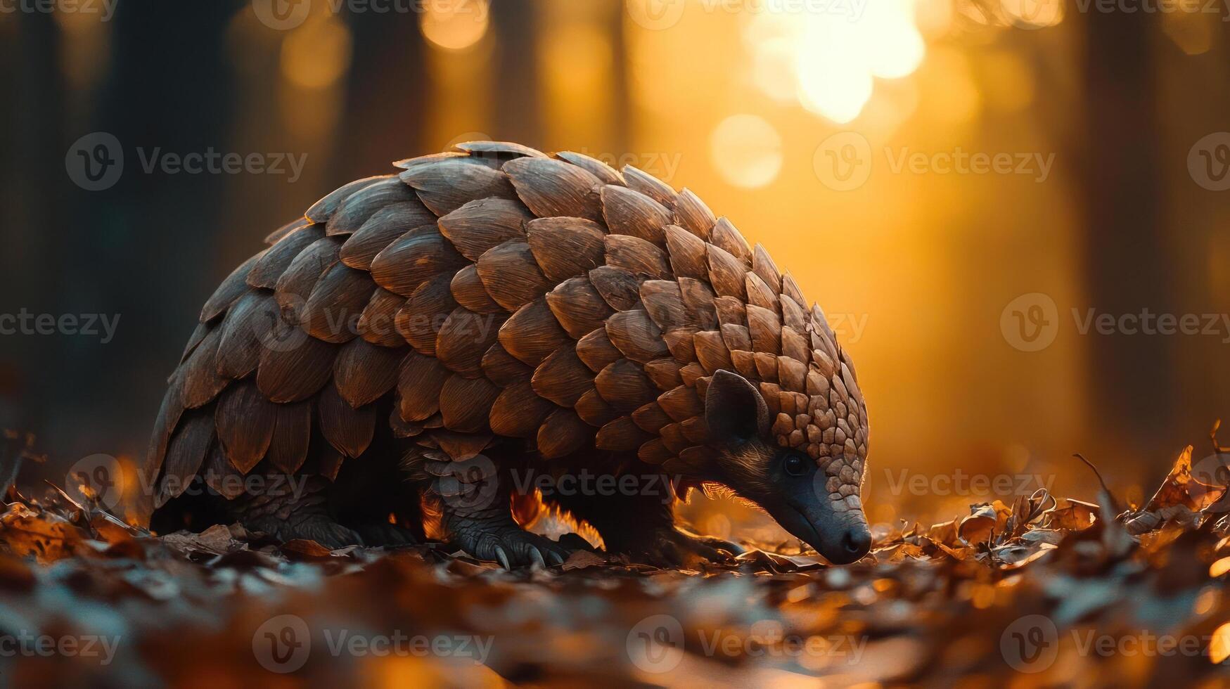 Wildlife Scene with Rare Animal photo