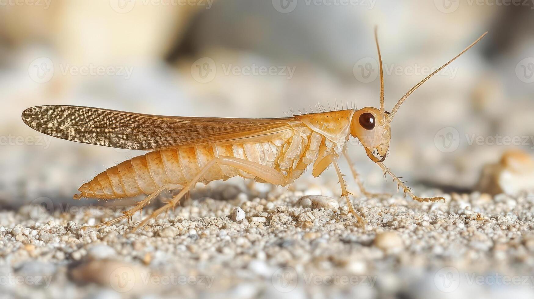 Insect with long wings and antennae photo