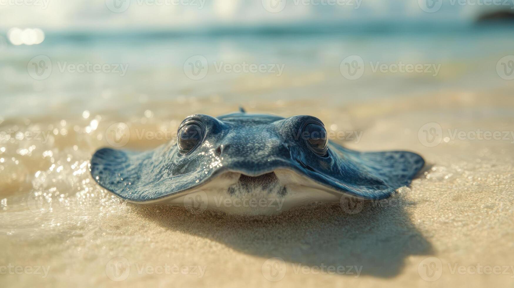 Sea Turtle on Sandy Beach photo