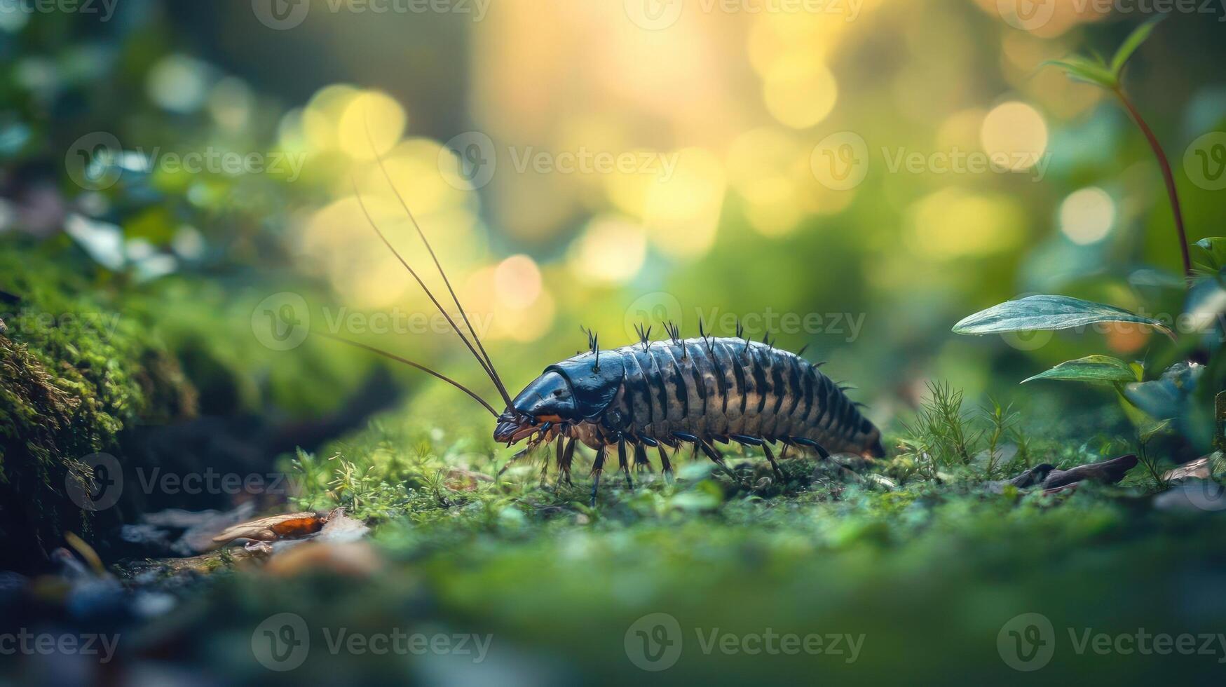 A cockroach in a forest environment photo