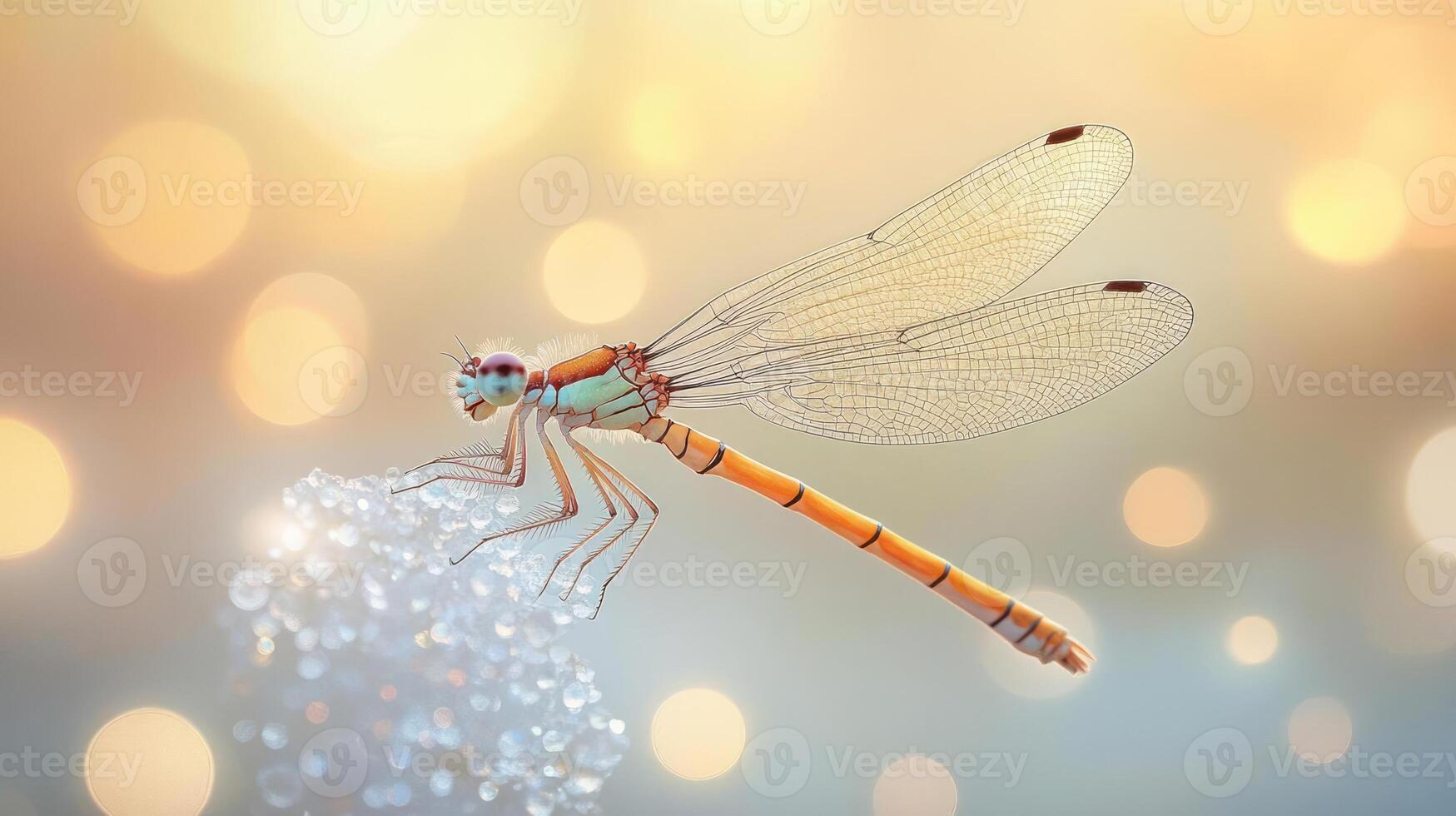 close-up of a colorful dragonfly photo