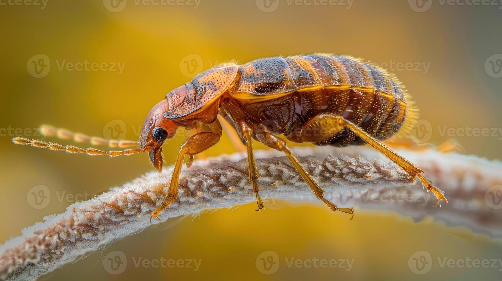 Close-up of a beetle on a branch photo