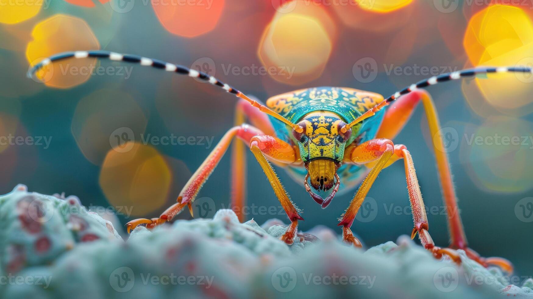 A colorful beetle on a leaf photo