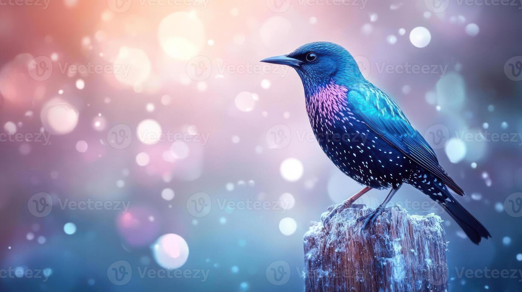 A colorful bird perched on a branch photo