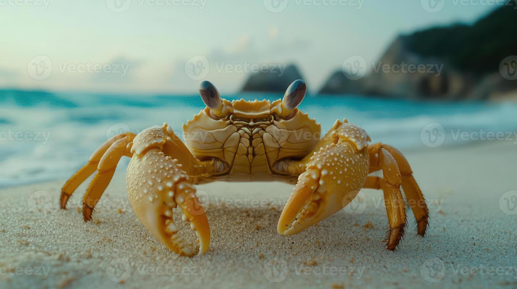 Large crab on a sandy beach. photo