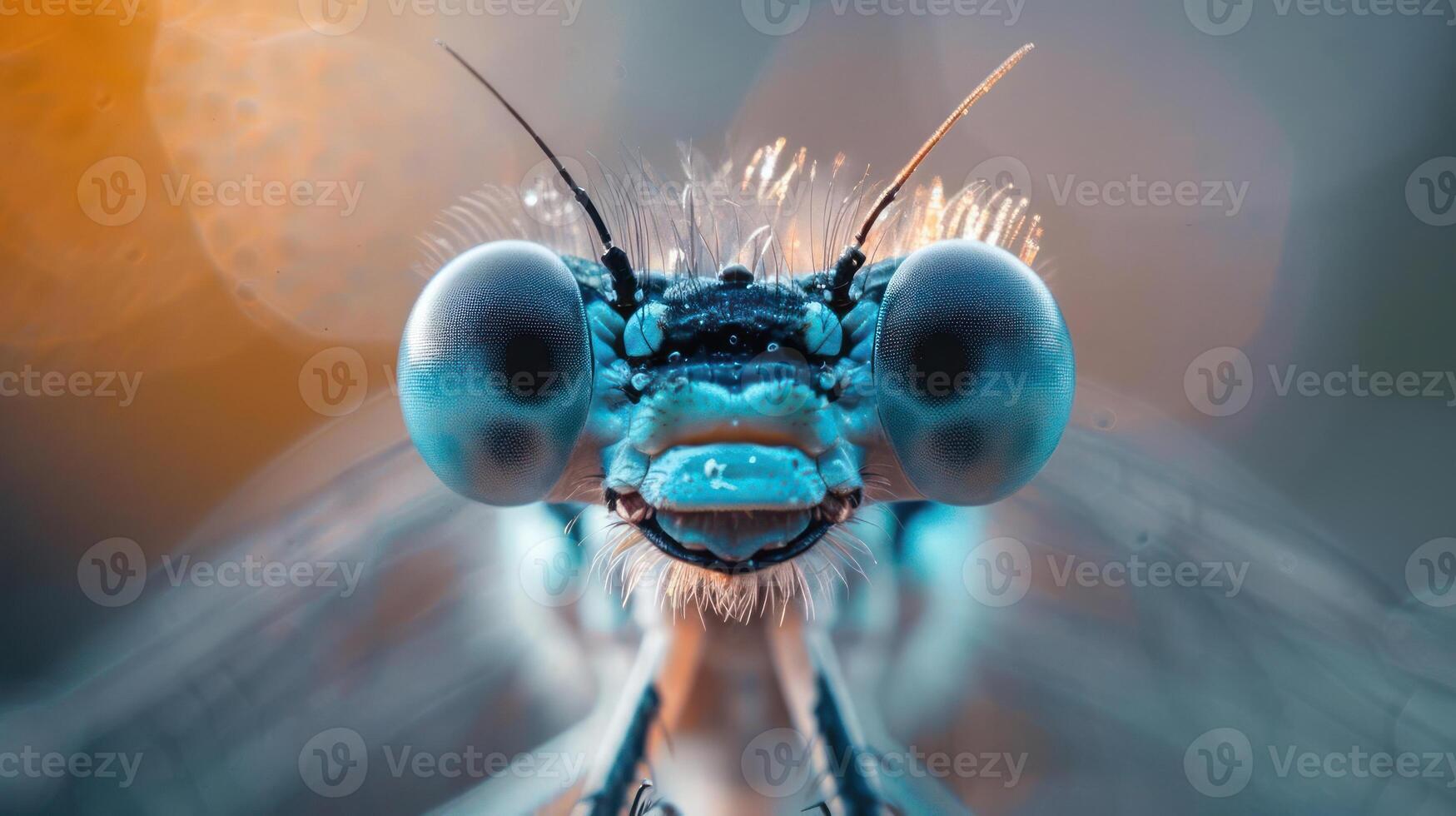 Close-up of a dragonfly's head photo
