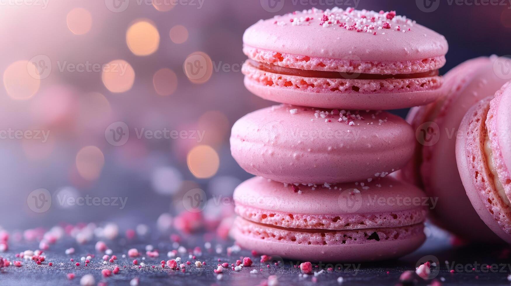 Pink Macaroons with Sprinkles on Top photo