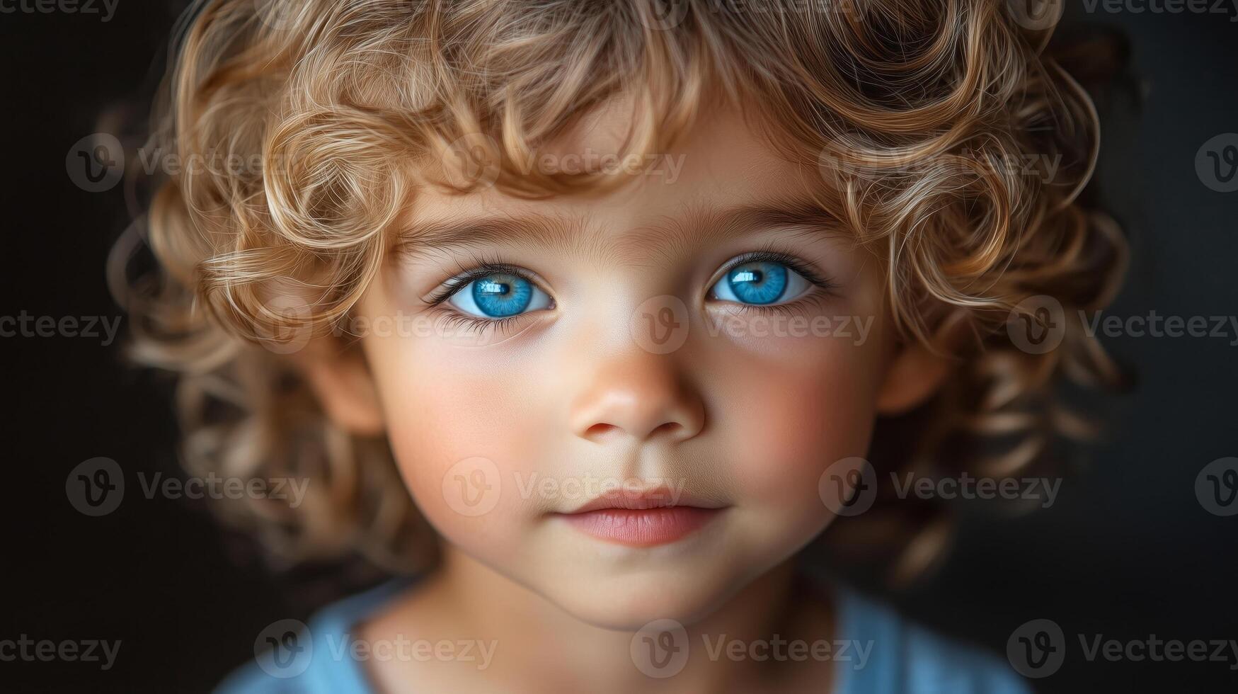 A young child with blue eyes photo