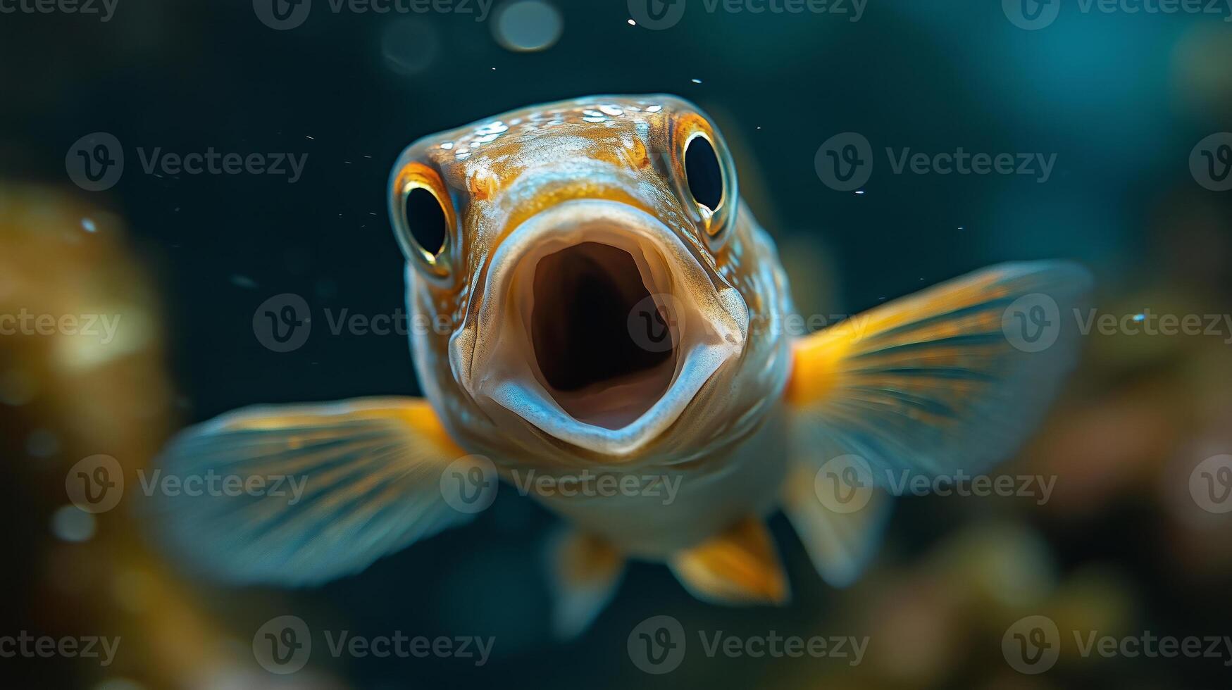 A fish with its mouth open and its mouth wide open photo