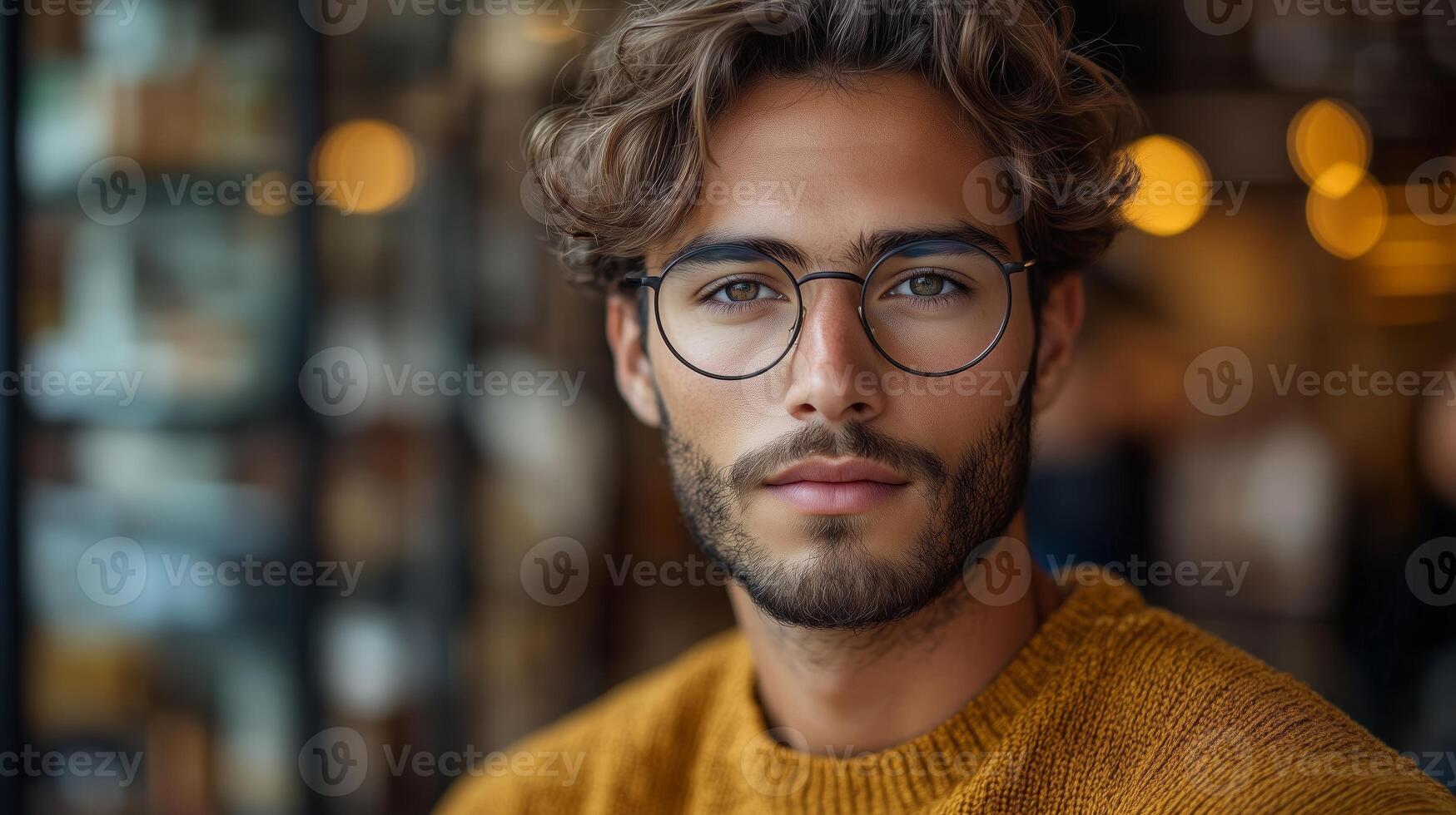 A man with glasses and a sweater photo