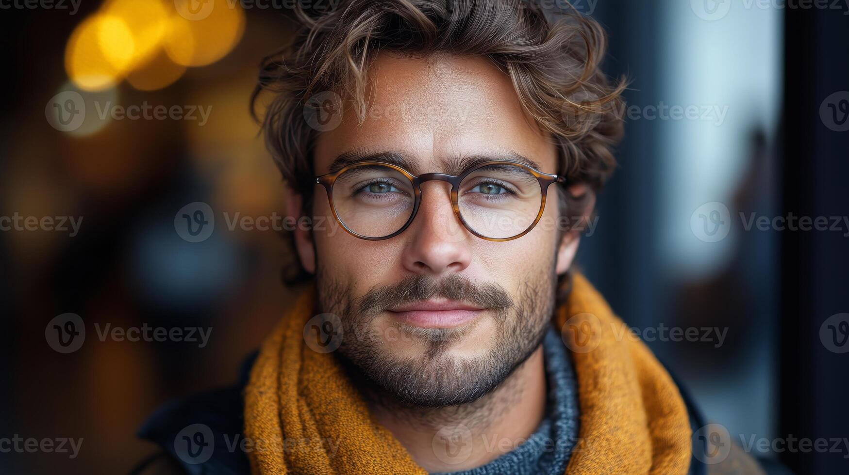A man with glasses and a scarf photo