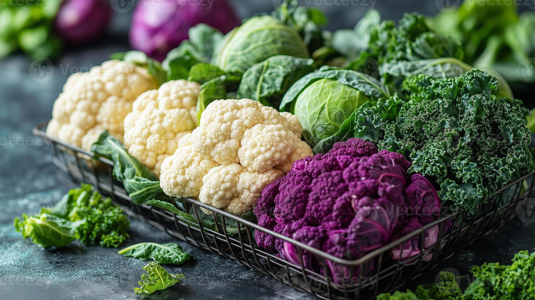 A basket of different types of vegetables photo
