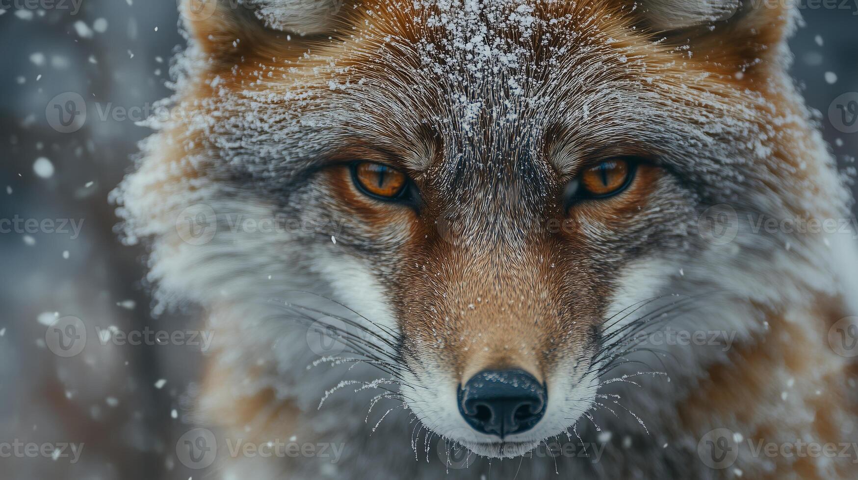 Fox close up with copy space photo