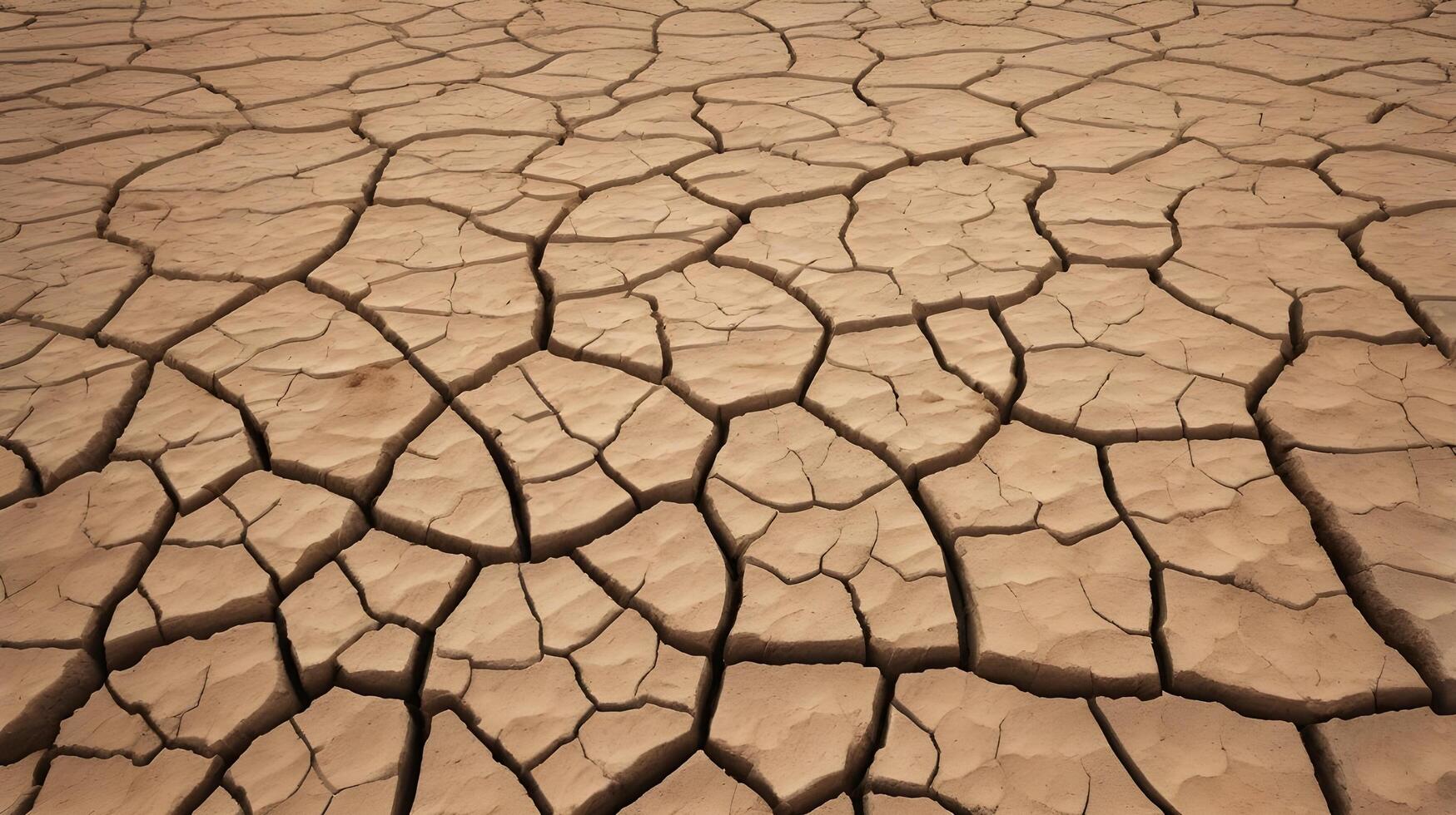A detailed shot of soil showing intricate cracks, formed by the drying process, revealing an organic pattern. photo