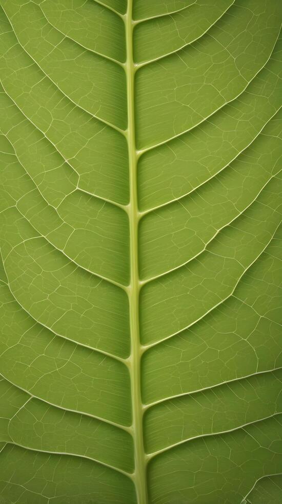 A close-up view of a leaf, focusing on the intricate veins that give it texture and detail. photo