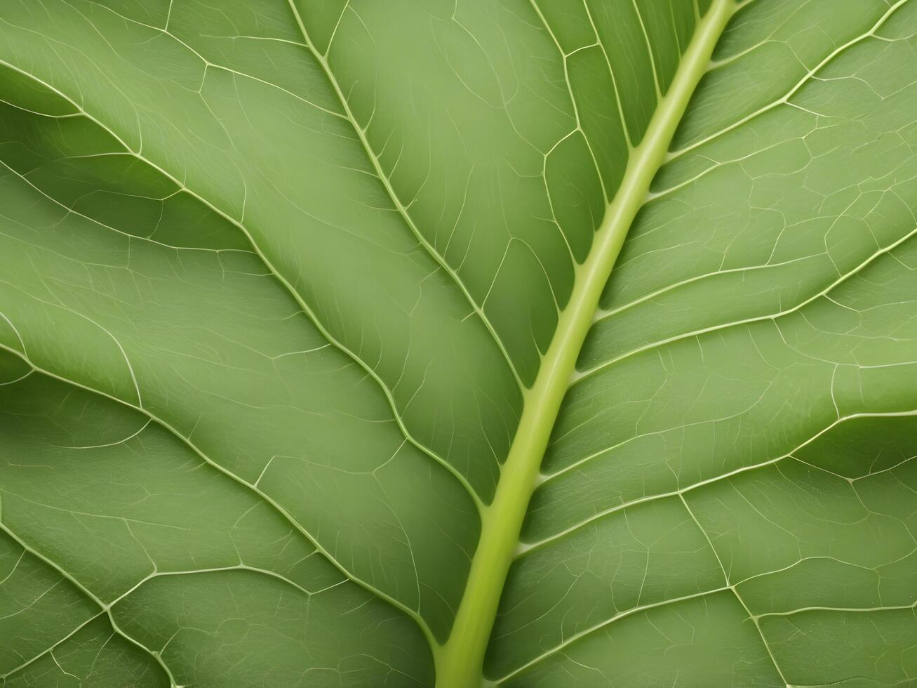 A high-resolution close-up shot of a green leaf, capturing the delicate and detailed vein patterns. photo
