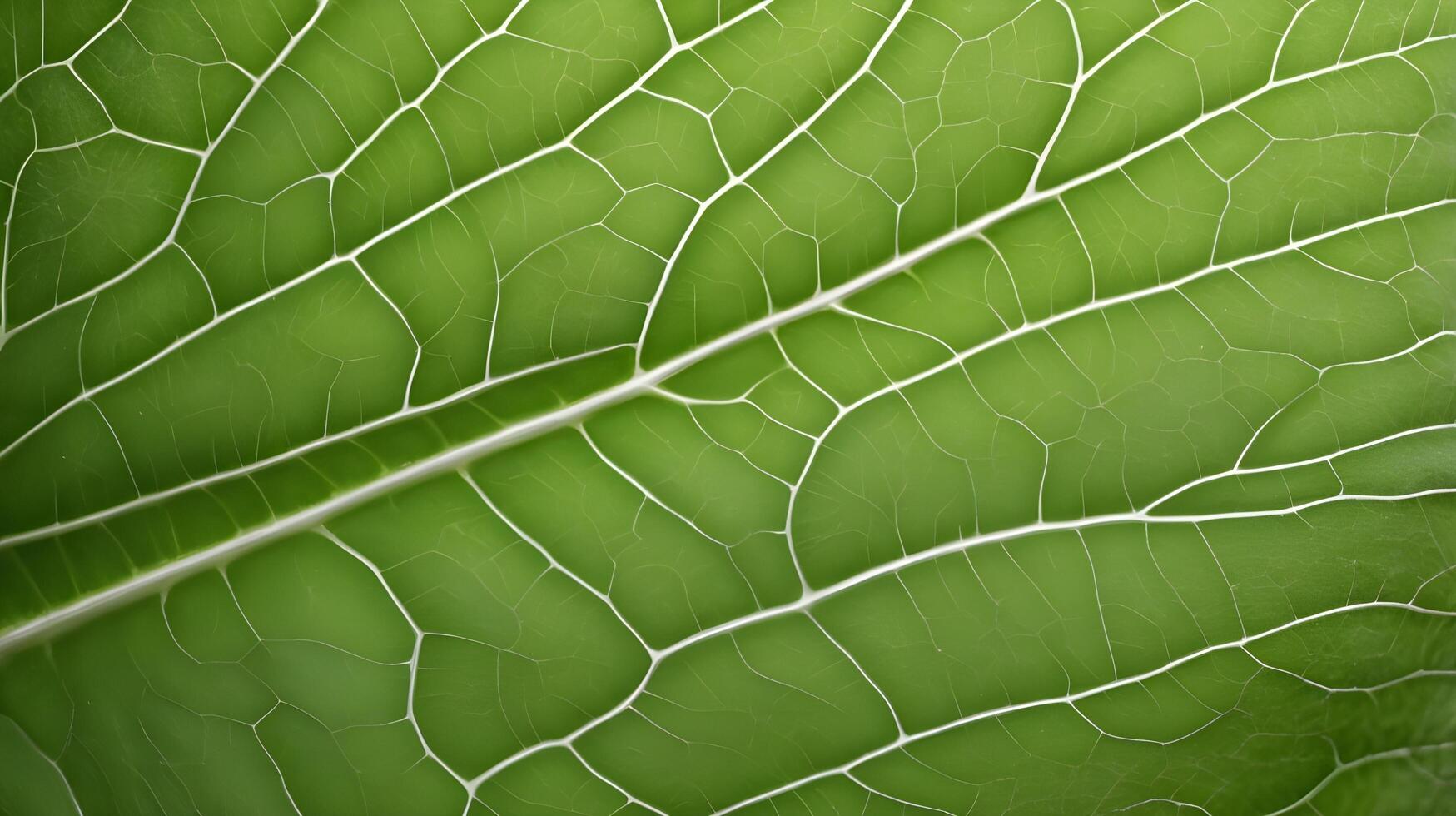 A close-up of a bright green leaf, emphasizing the fine, web-like veins running throughout. photo