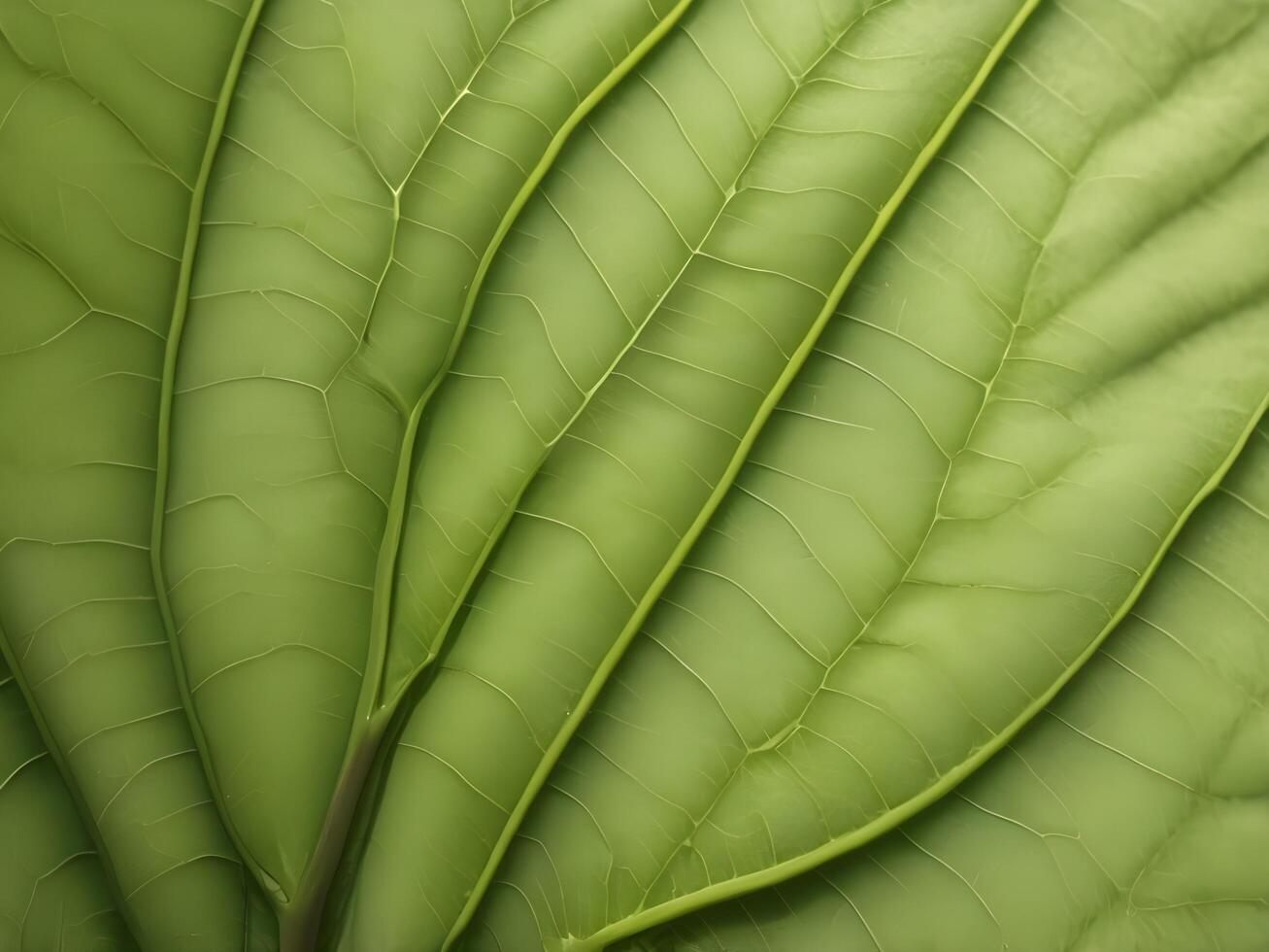 A detailed macro image of a fresh leaf, focusing on the intricate vein network that spreads across it. photo