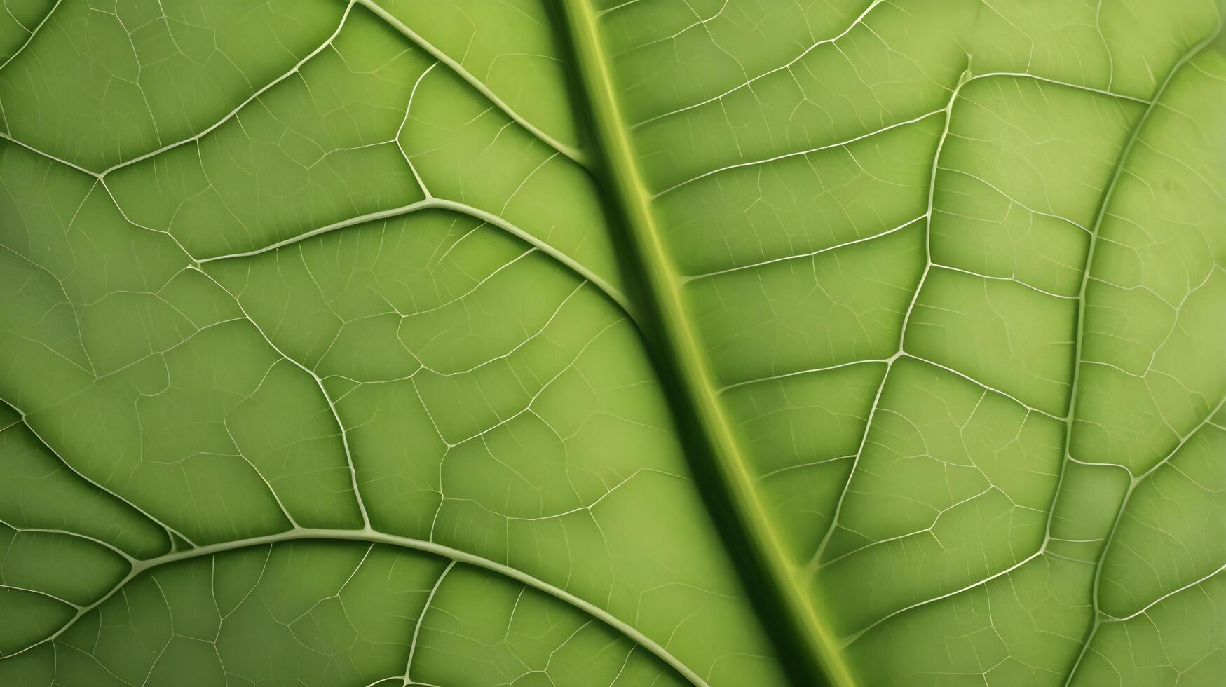 A macro shot of a vibrant green leaf, focusing on the intricate network of veins. photo