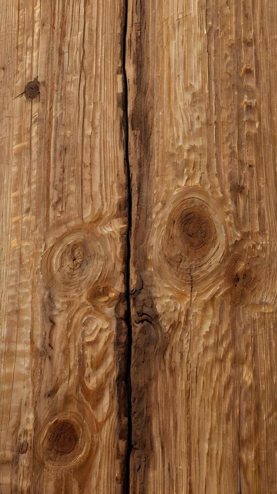 A well-detailed capture of pine wood, emphasizing the characteristic knots and flowing grain patterns. photo