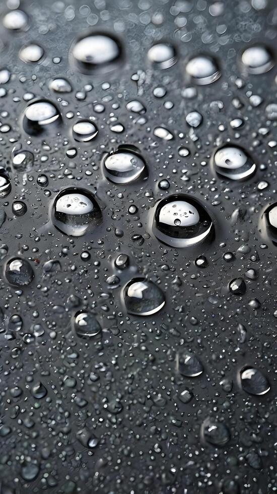A zoomed-in view of water droplets forming spontaneous, unique patterns as they condense. photo
