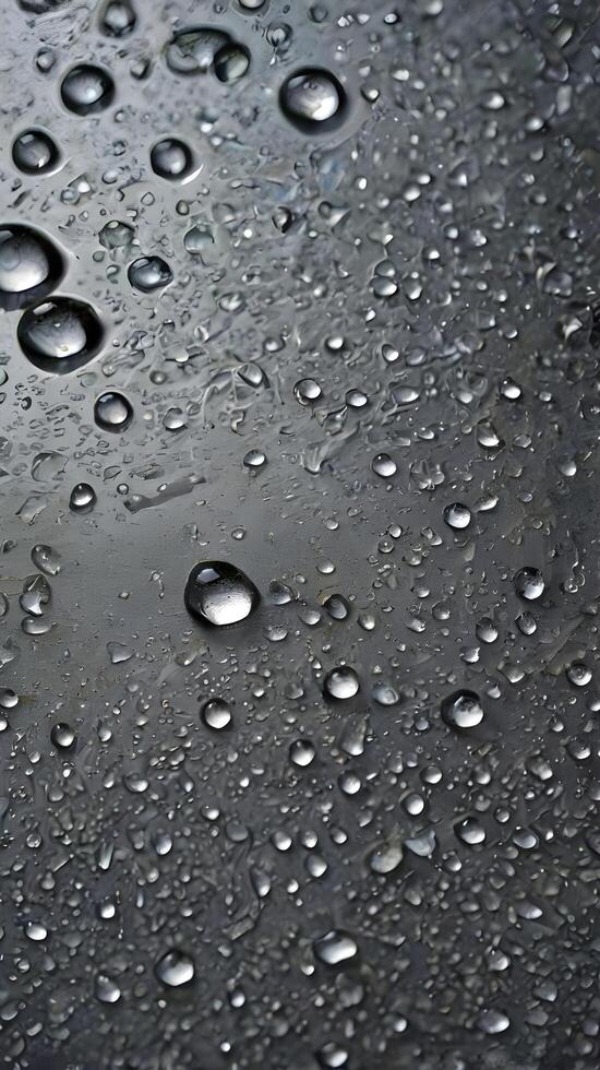 A close-up image of water droplets forming abstract, unpredictable designs on a surface. photo