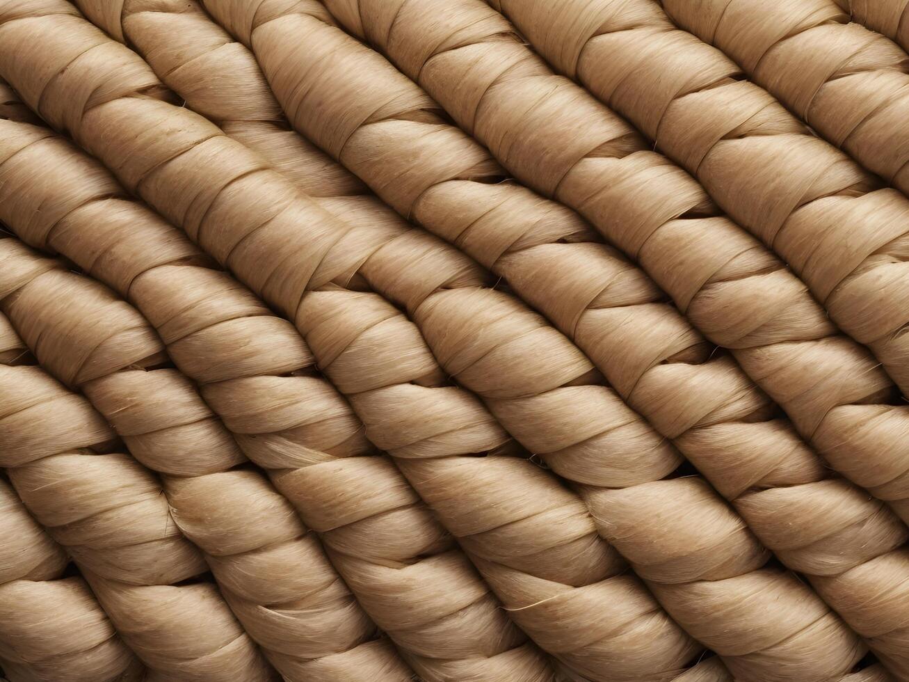 A macro shot capturing the intricate weaving of straw fibers into a geometric pattern. photo