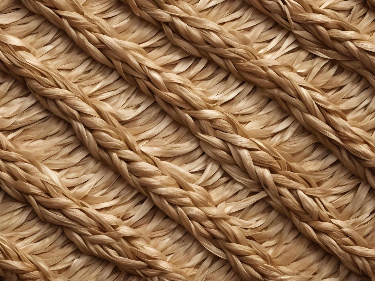 A close-up of natural straw fibers arranged closely together in a geometric structure. photo
