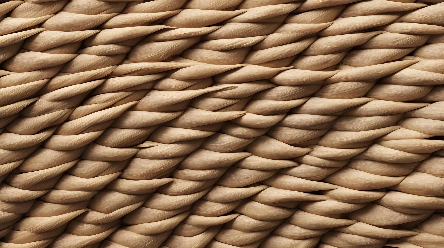 A sharp-focus image capturing the geometric arrangement of tightly woven straw fibers. photo