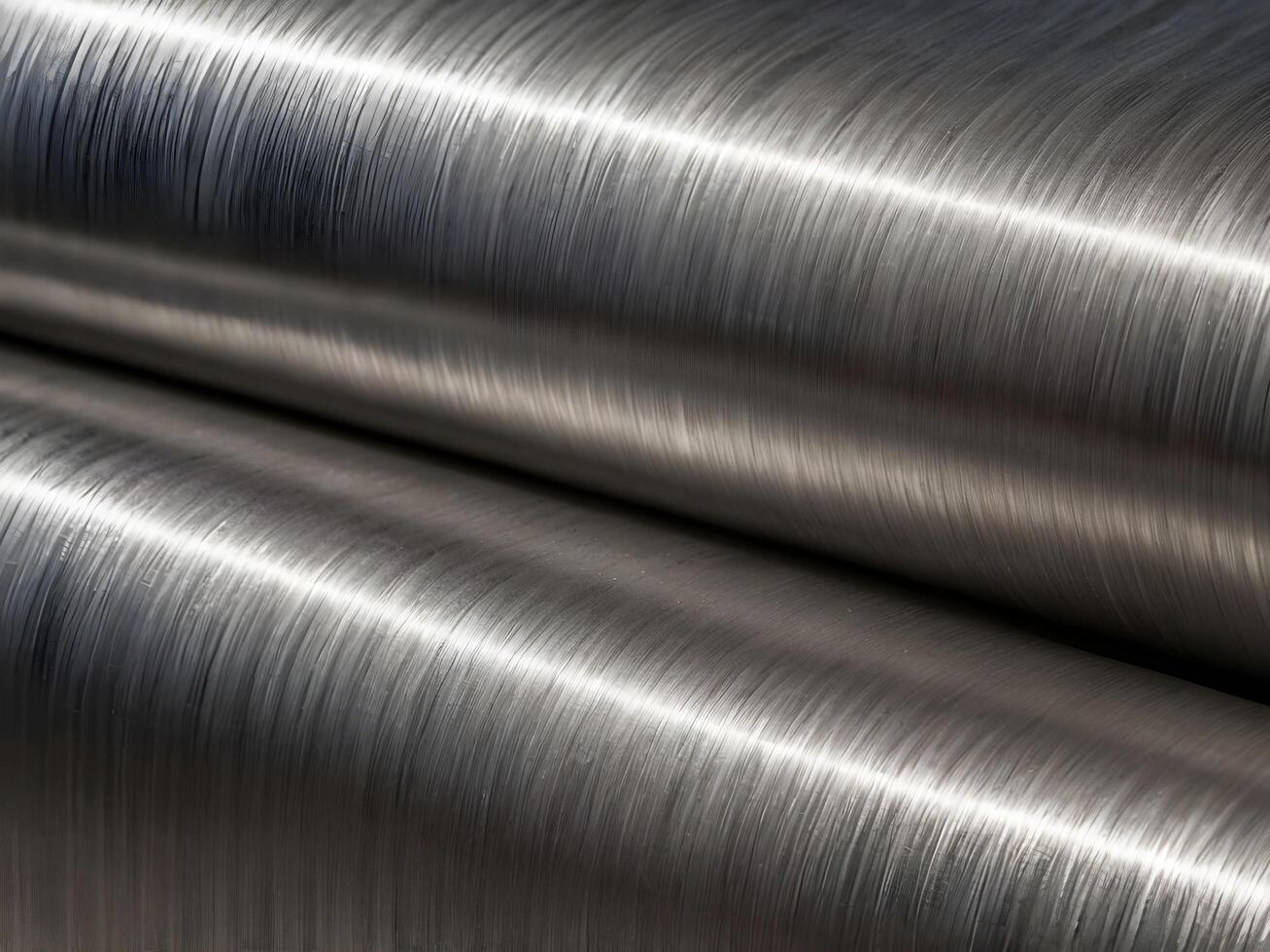A macro shot of smooth, polished metal with fine brushed textures. photo