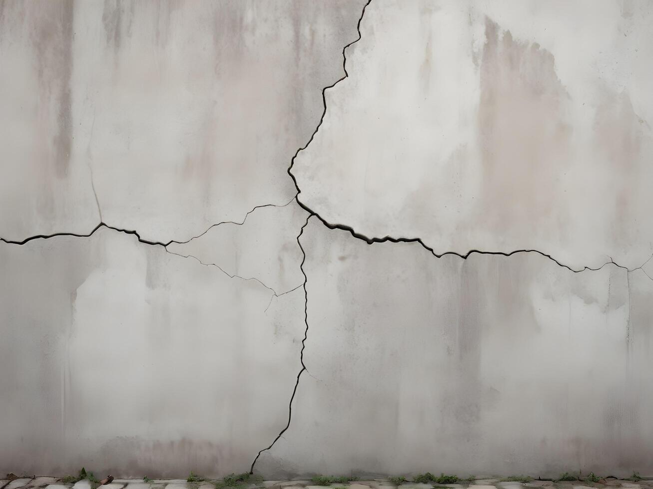 A macro photograph of a raw cement wall, showing detailed cracks and surface flaws. photo