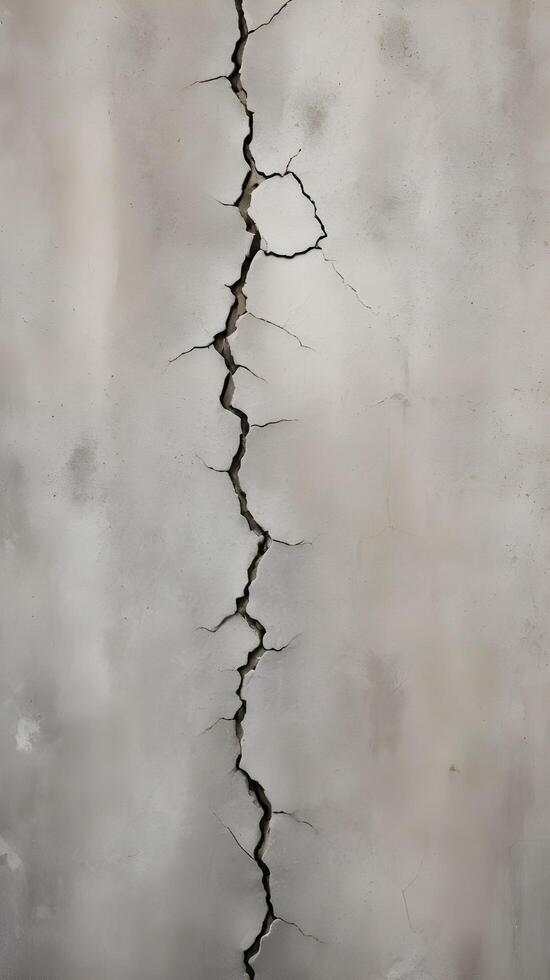 A close-up of a raw concrete panel, featuring subtle cracks and natural surface irregularities. photo