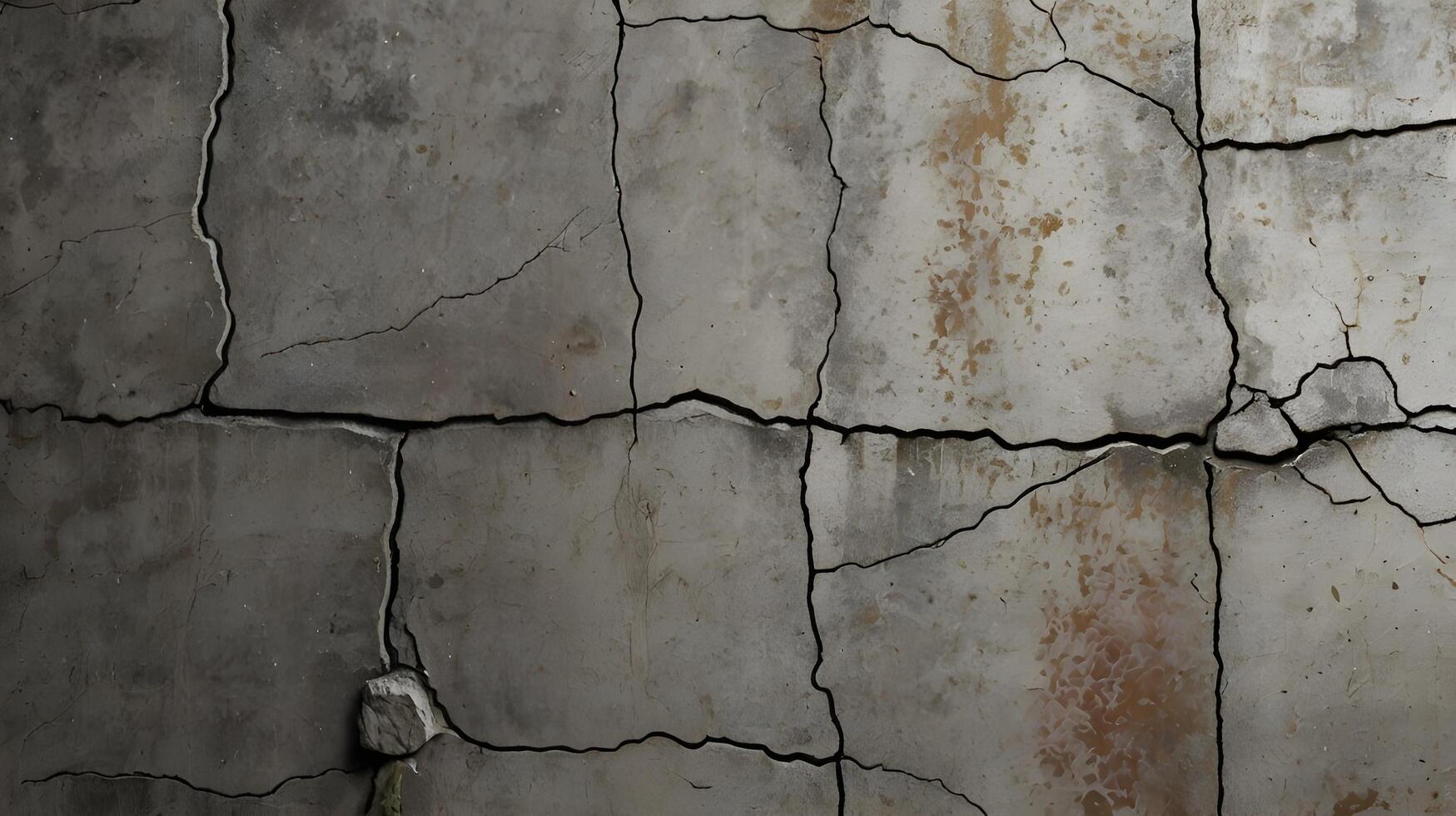 A detailed image of an old concrete wall with minor fractures and an uneven surface. photo