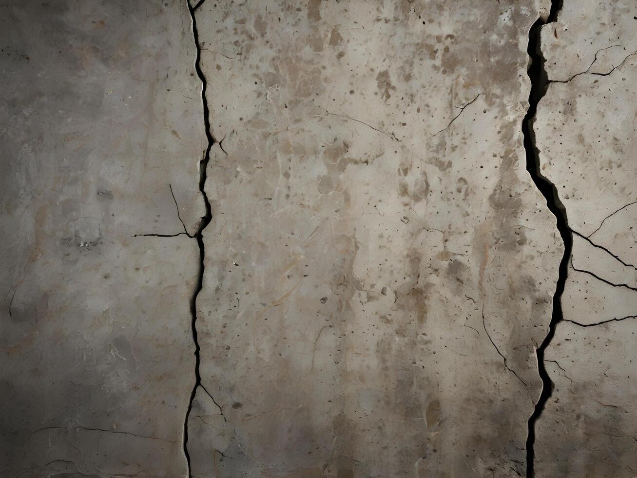 A high-detail image of a raw concrete surface with uneven textures and subtle cracks. photo
